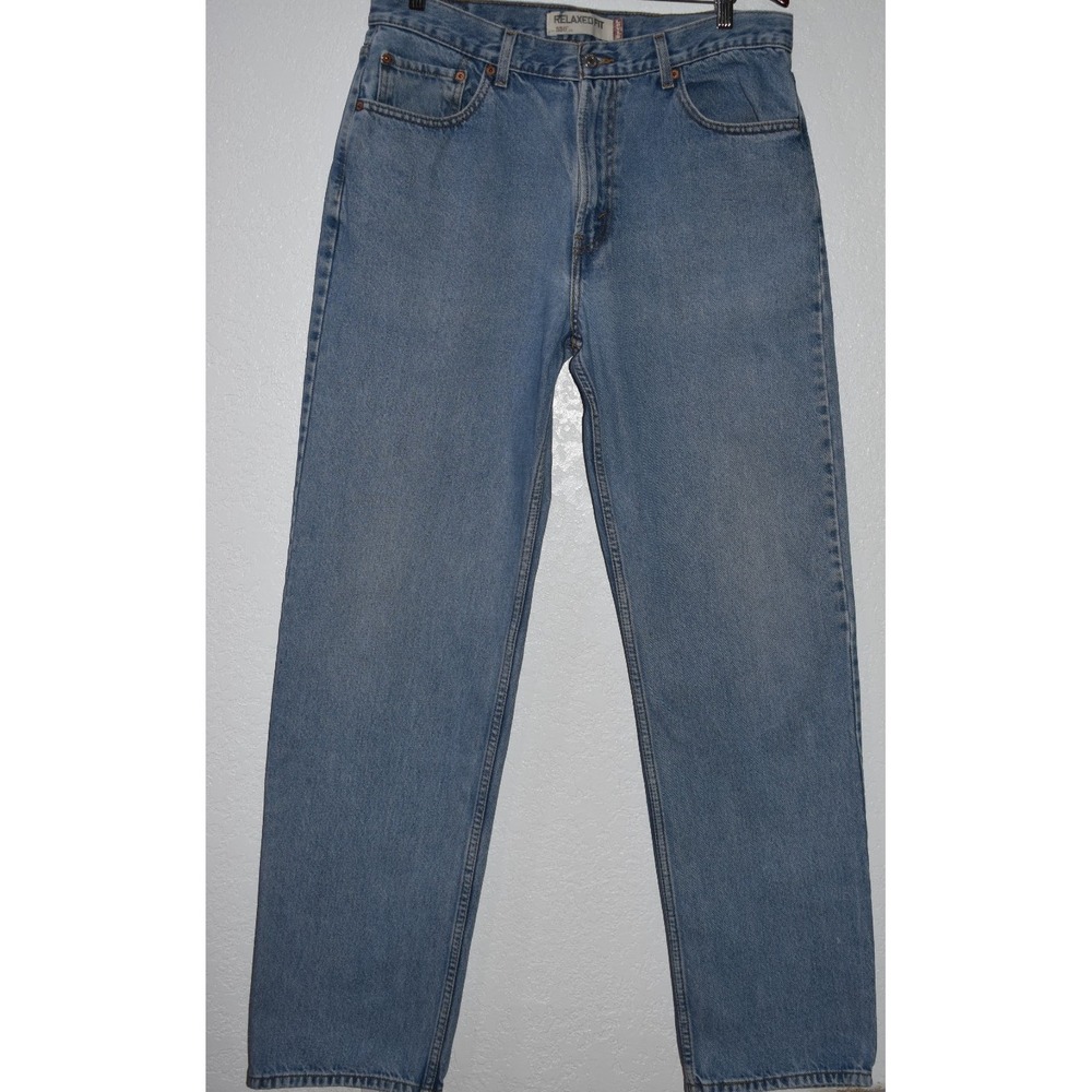 Levis 550 Relaxed Fit Jeans 34x34 Blue Denim 100% Cotton Straight Leg‎ 5-Pocket
